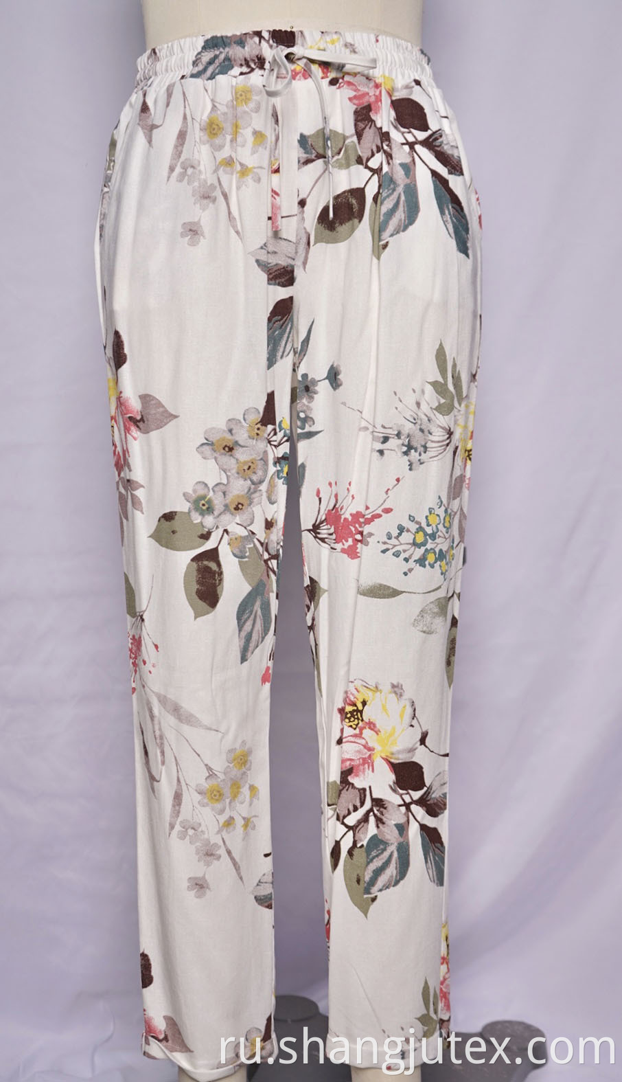 color print of linen pants 